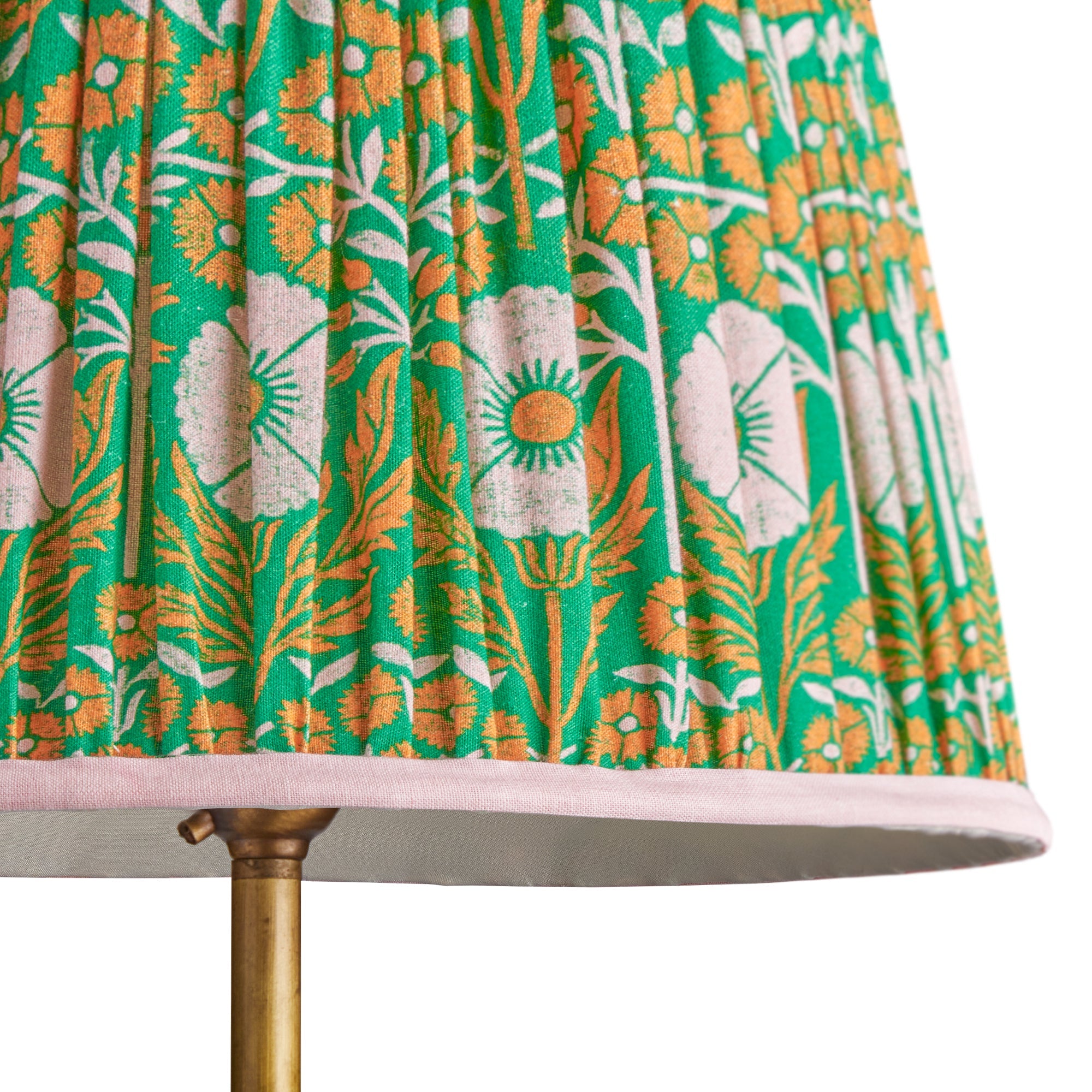 14 inch straight empire printed cotton shade in Ellen Merchant's Green Poppies