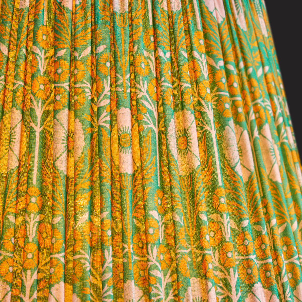 20 inch straight empire printed cotton shade in Ellen Merchant's Green Poppies