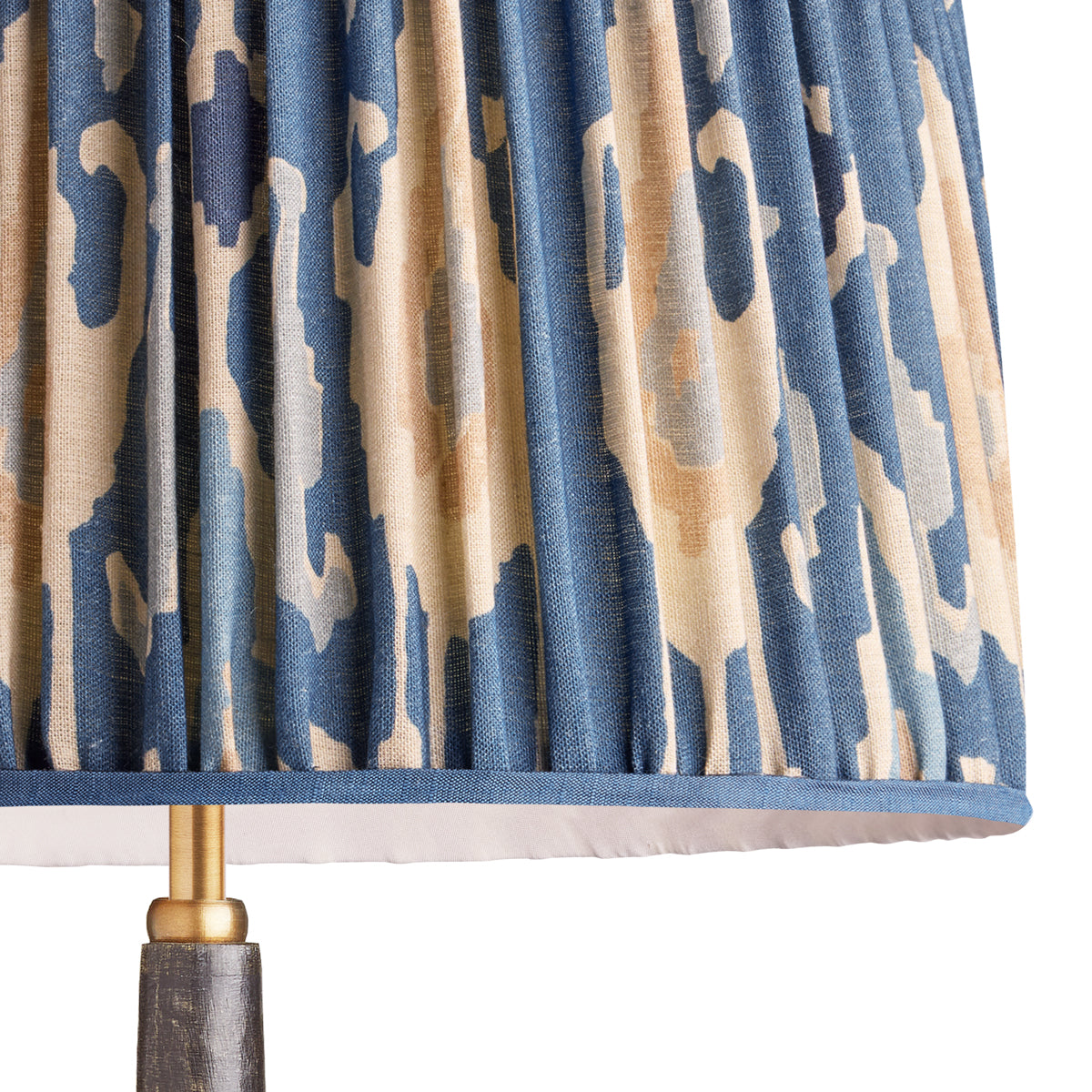 10 inch tapered drum shade in denim Bokhara gathered linen by GP & J Baker