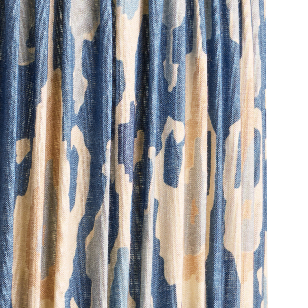 14 inch tapered drum shade in denim Bokhara gathered linen by GP & J Baker