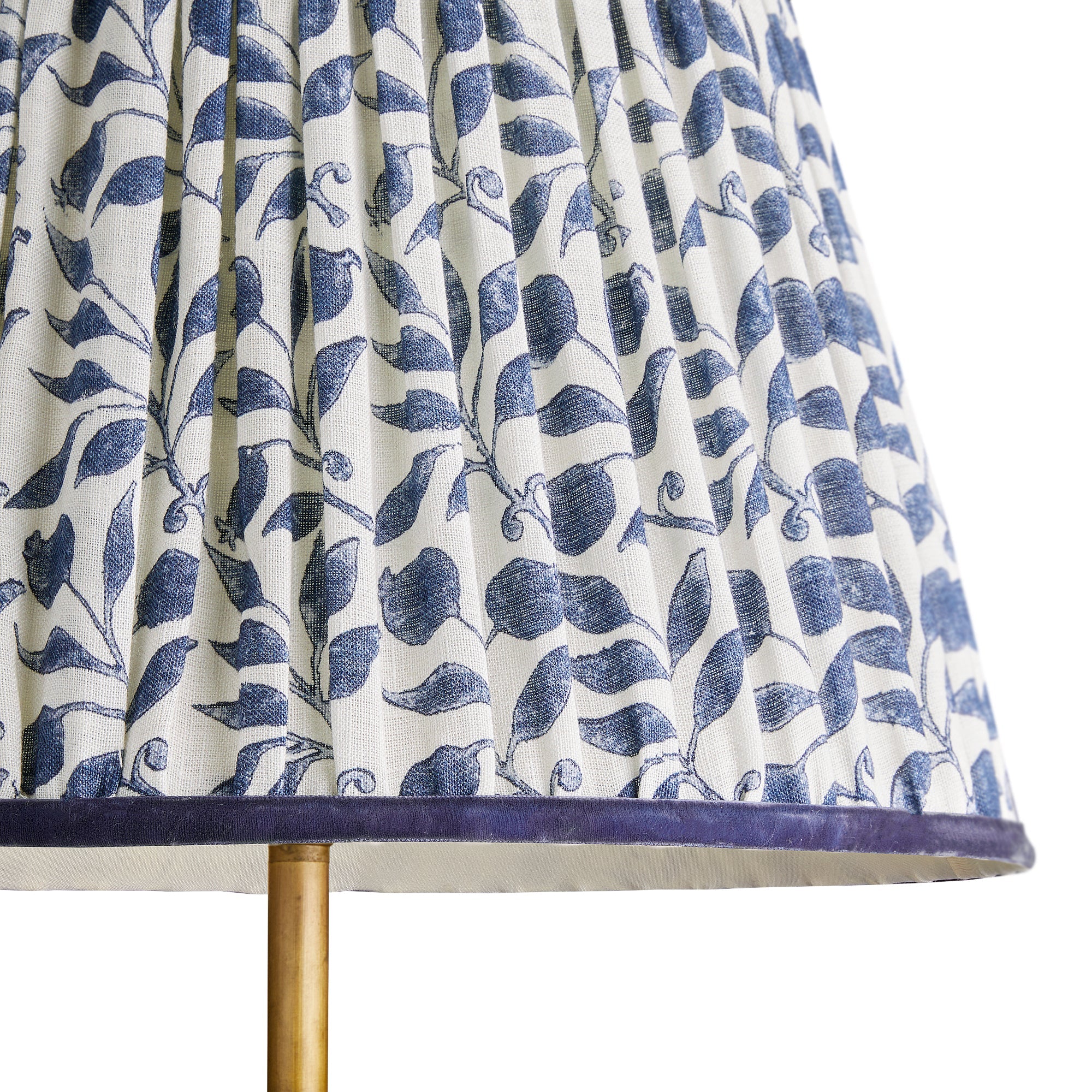 5.5 inch tall tapered clip on shade in indigo rosehip linen by morris & co