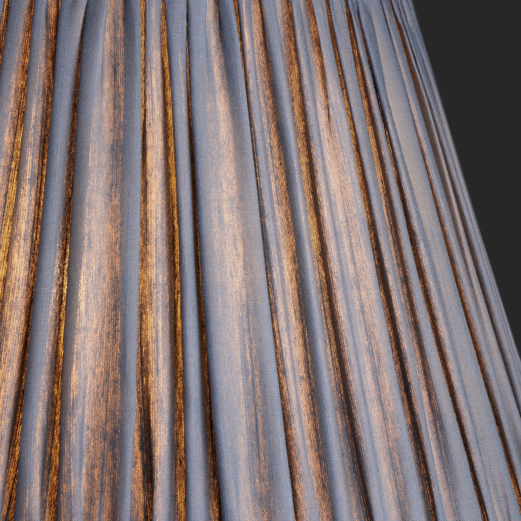 12 inch tall tapered shade in blue silk