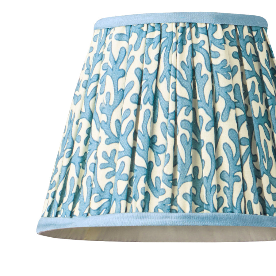 7 inch pendant shade in denim Tuffley gathered cotton by GP & J Baker