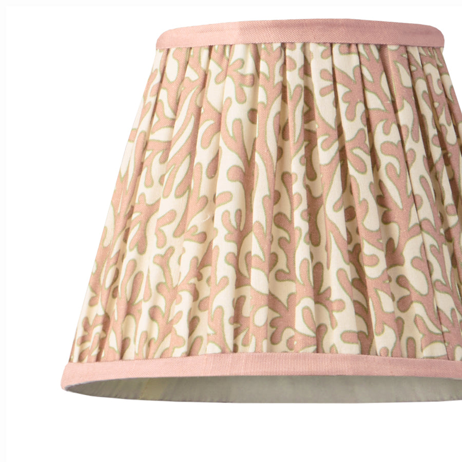 7 inch pendant shade in blush Tuffley gathered cotton by GP & J Baker