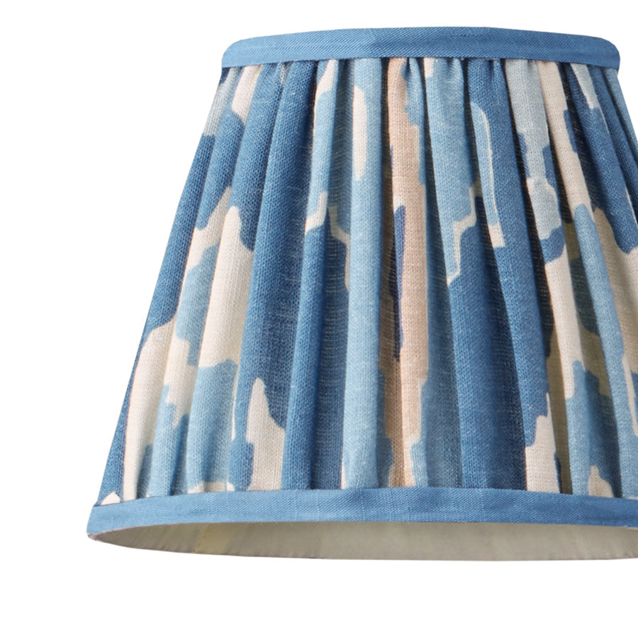 7 inch pendant shade in denim Bokhara gathered linen by GP & J Baker