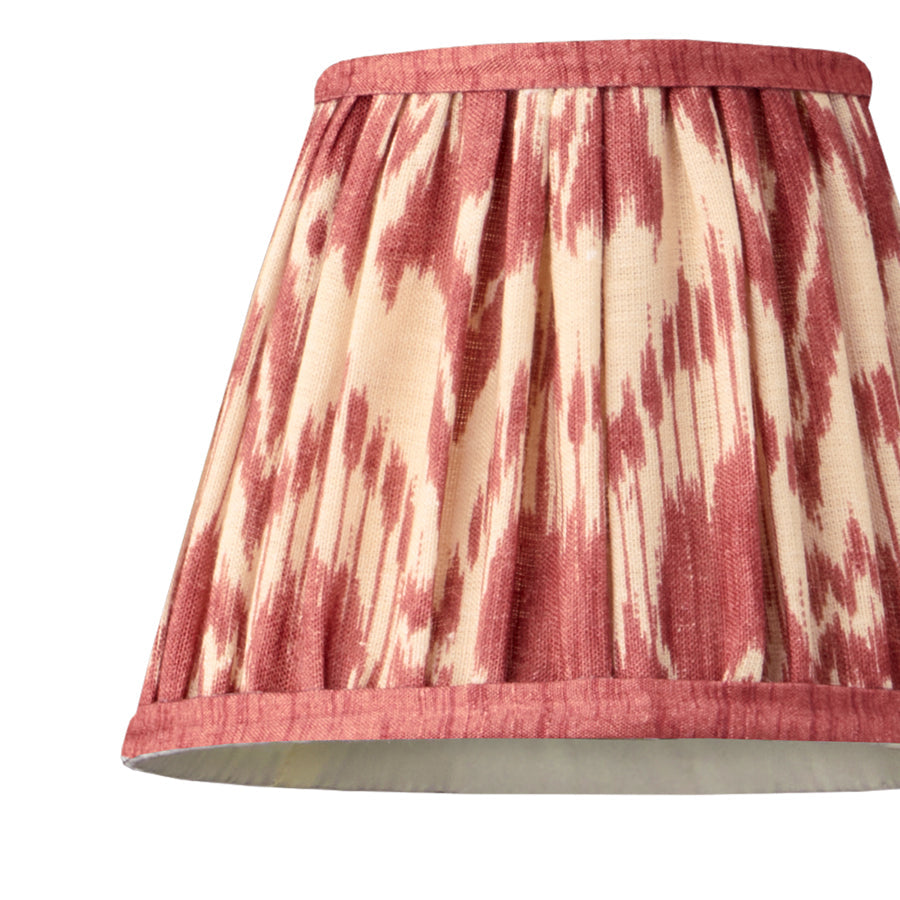 7 inch pendant lamp shade in red Zaraband gathered linen by GP & J Baker