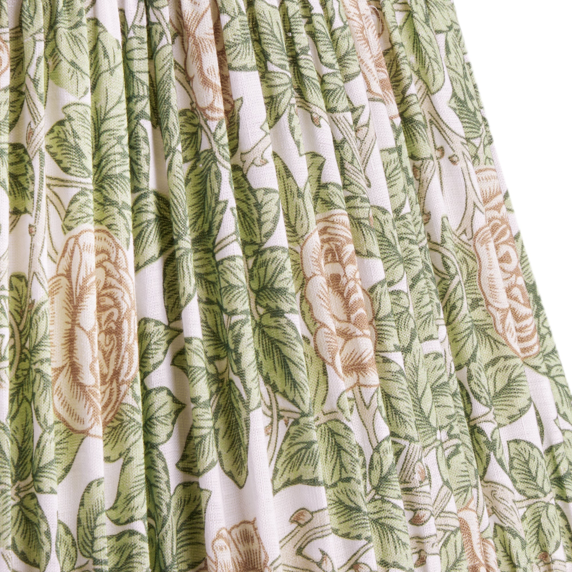6 inch empire scalloped shade for cordless lamps in leafy arbour Rambling Rose linen by Morris & co.