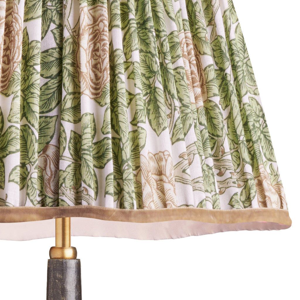 6 inch empire scalloped shade for cordless lamps in leafy arbour Rambling Rose linen by Morris & co.