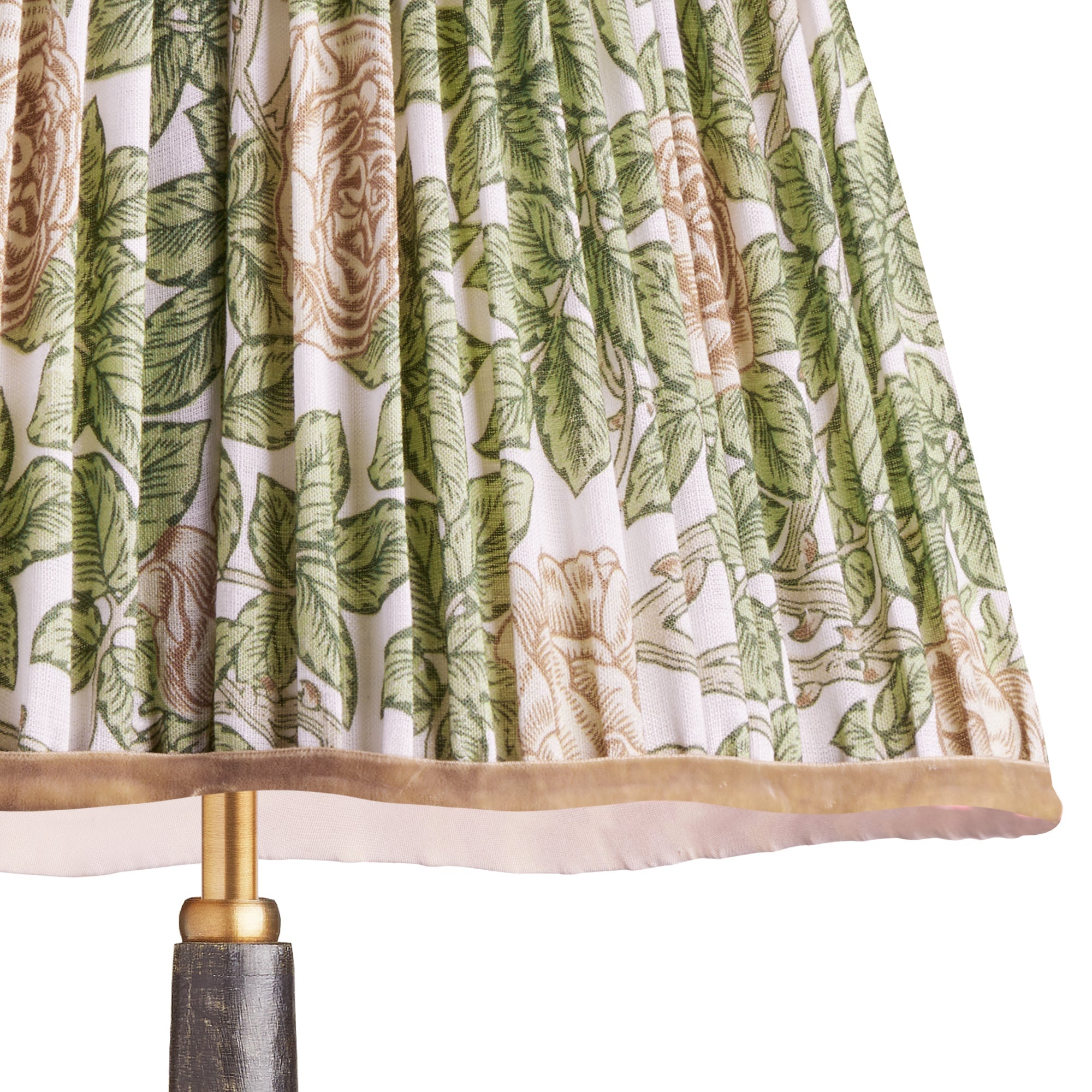 6 inch empire scalloped shade for cordless lamps in leafy arbour Rambling Rose linen by Morris & co.