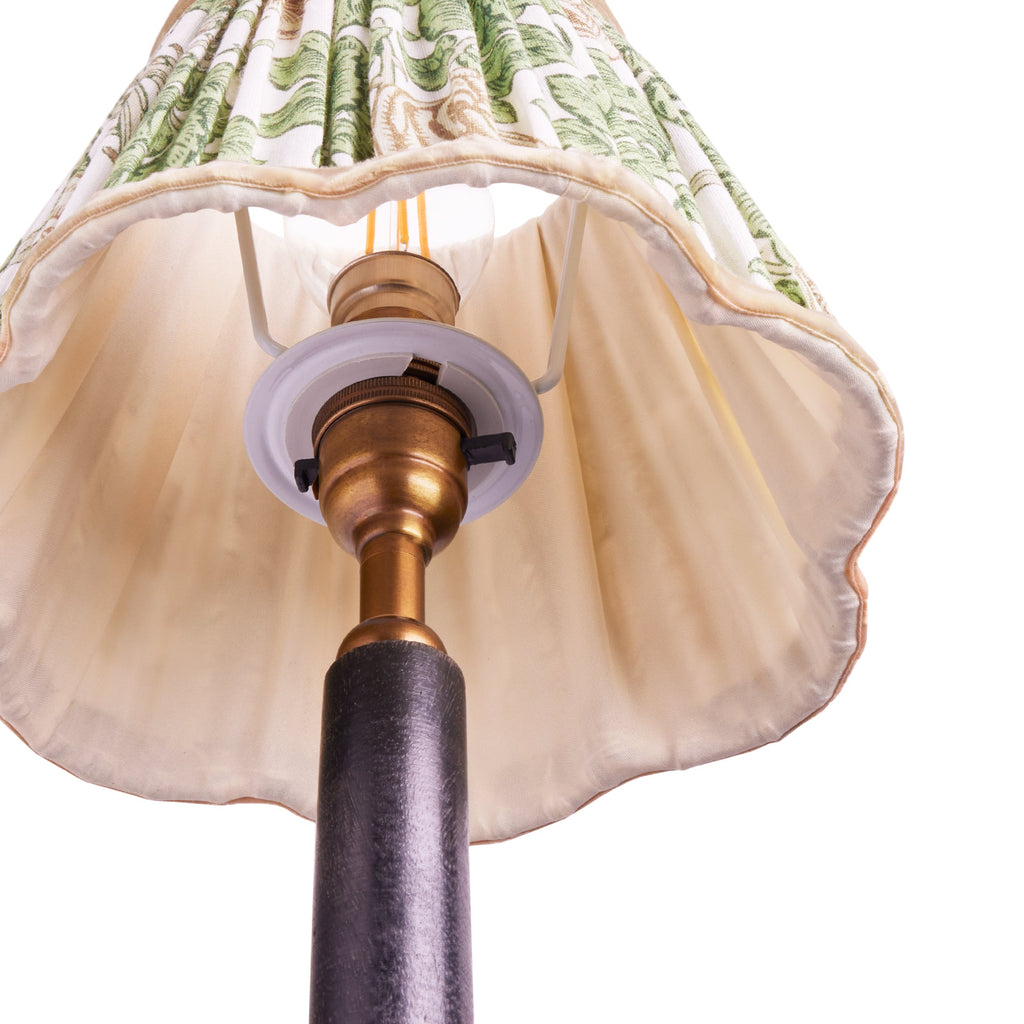 6 inch empire scalloped shade for cordless lamps in leafy arbour Rambling Rose linen by Morris & co.