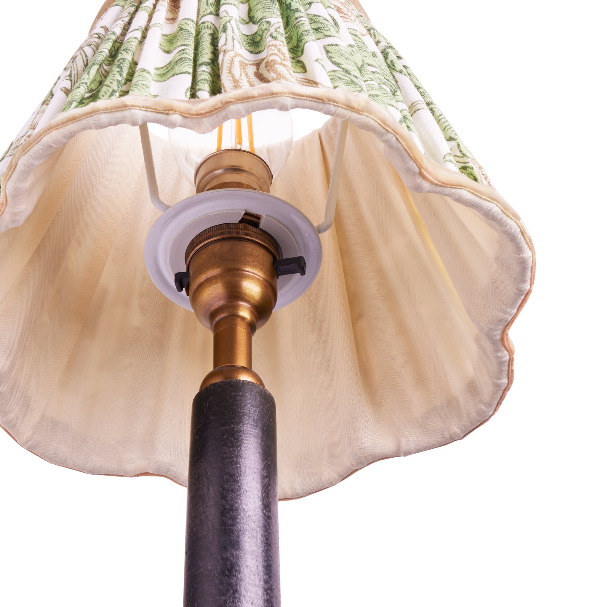 6 inch empire scalloped shade for cordless lamps in leafy arbour Rambling Rose linen by Morris & co.