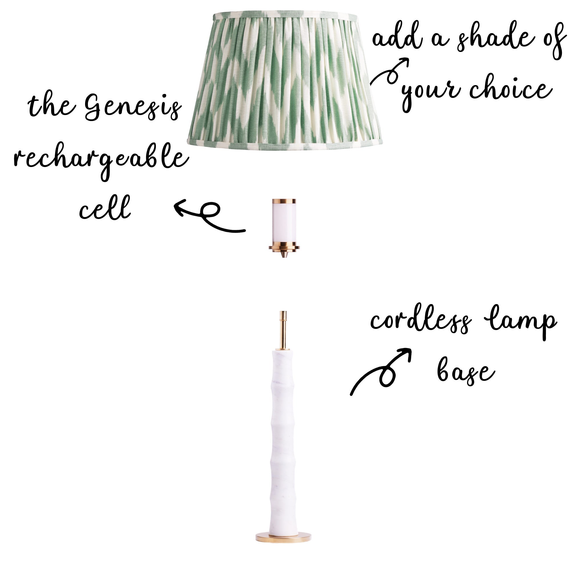 Bissetii cordless table lamp in marble