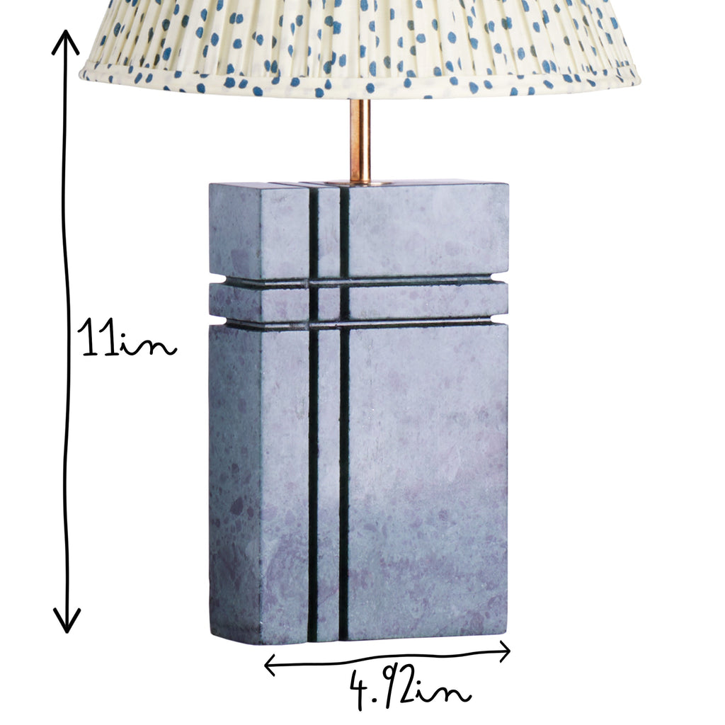 Criss Cross cordless table lamp in green marble