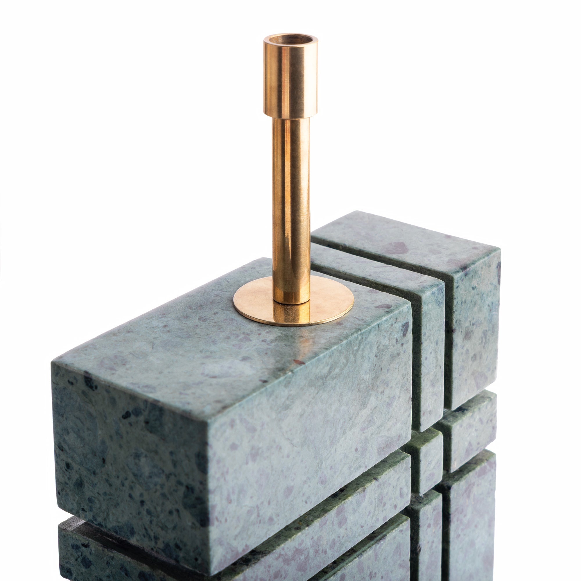 Criss Cross cordless table lamp in green marble