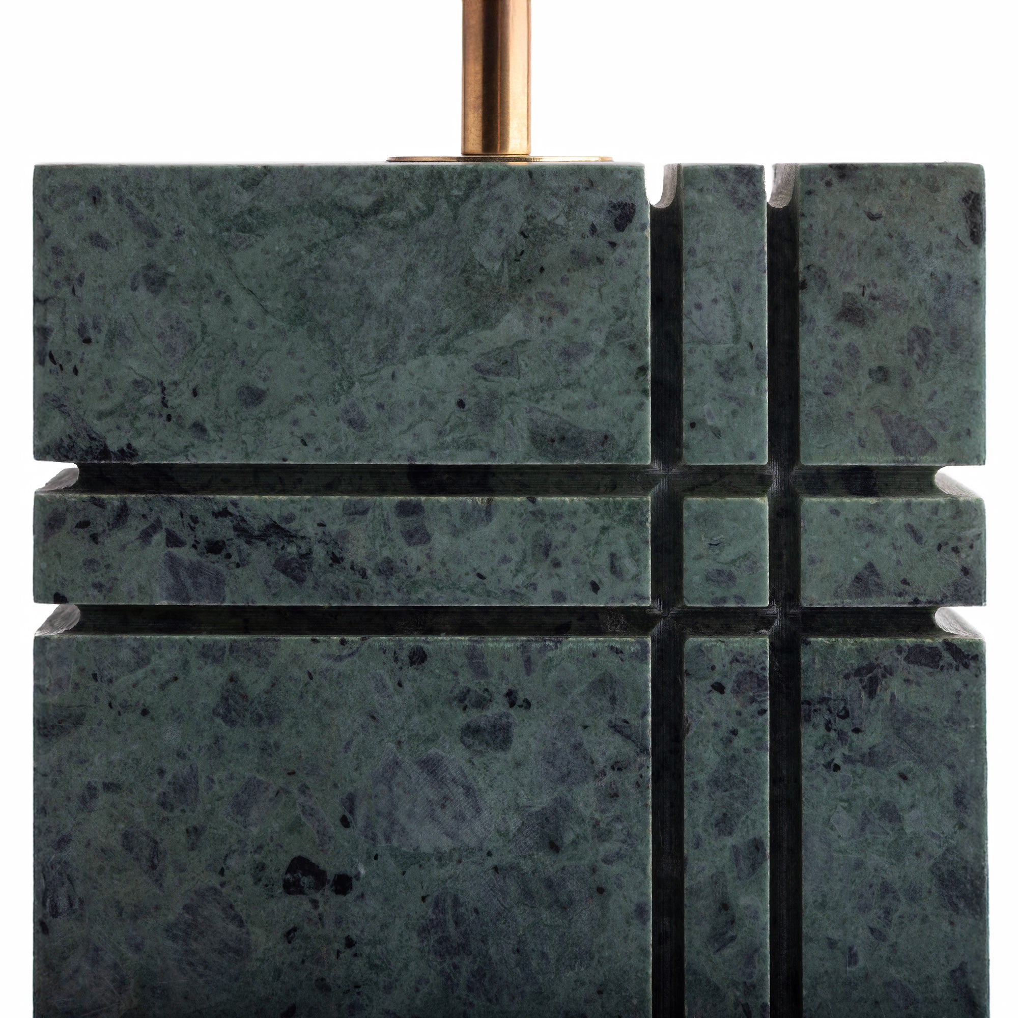 Criss Cross cordless table lamp in green marble
