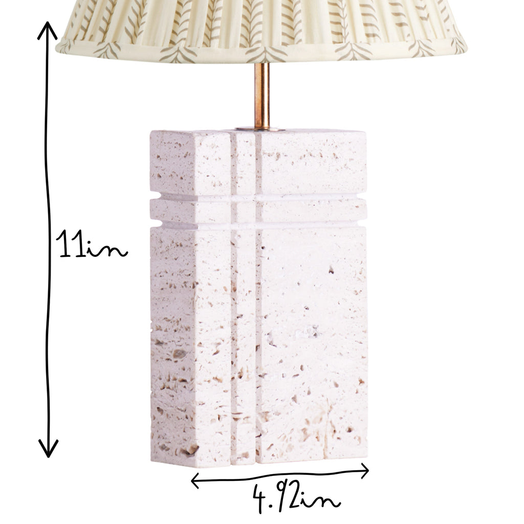 Criss Cross cordless table lamp in natural marble