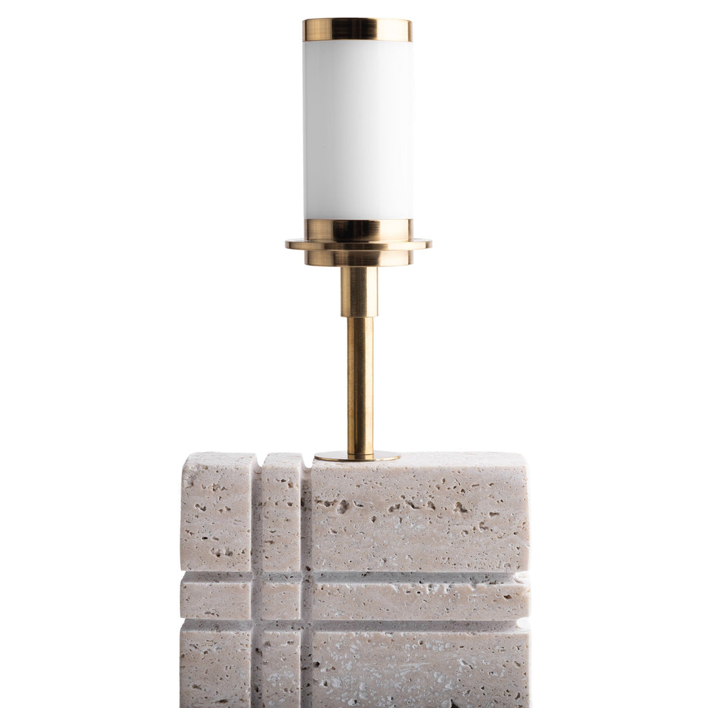 Criss Cross cordless table lamp in natural marble