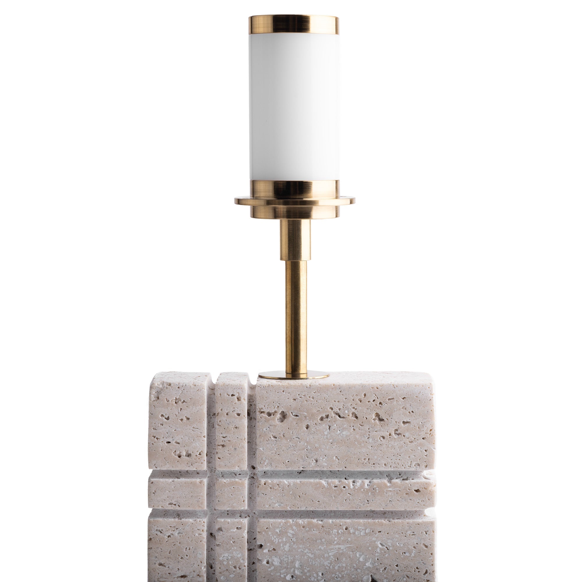Criss Cross cordless table lamp in natural marble