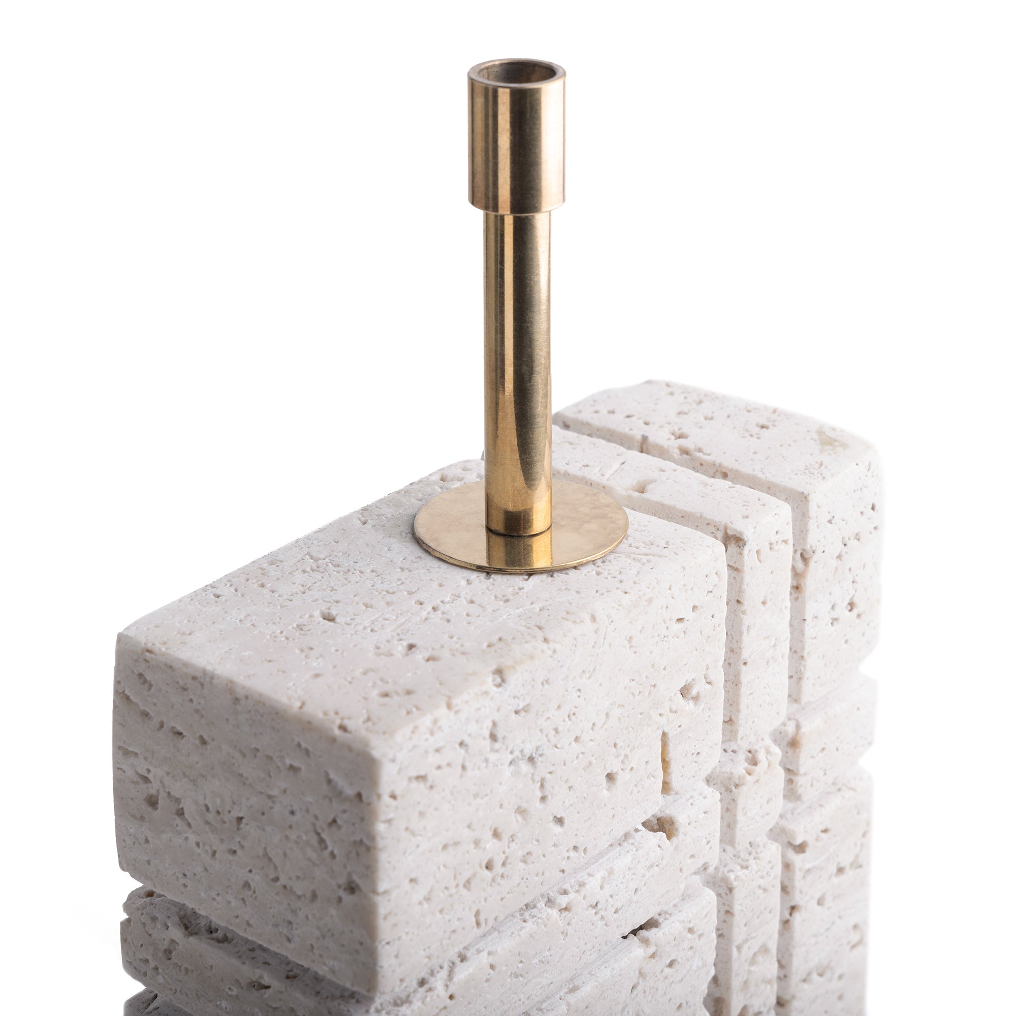 Criss Cross cordless table lamp in natural marble