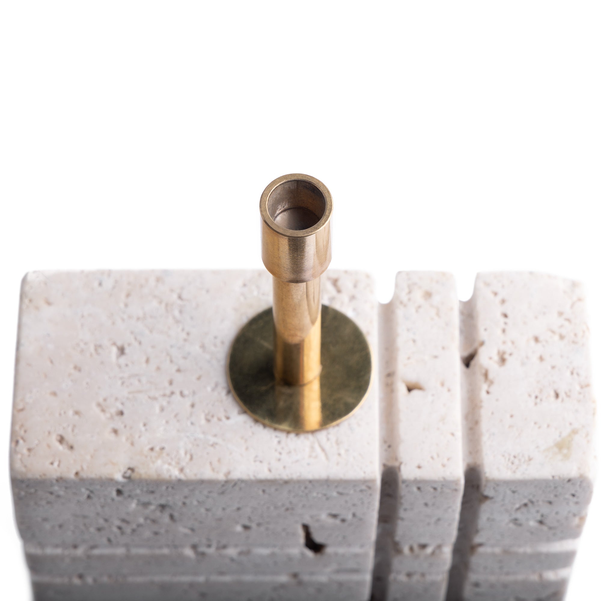 Criss Cross cordless table lamp in natural marble