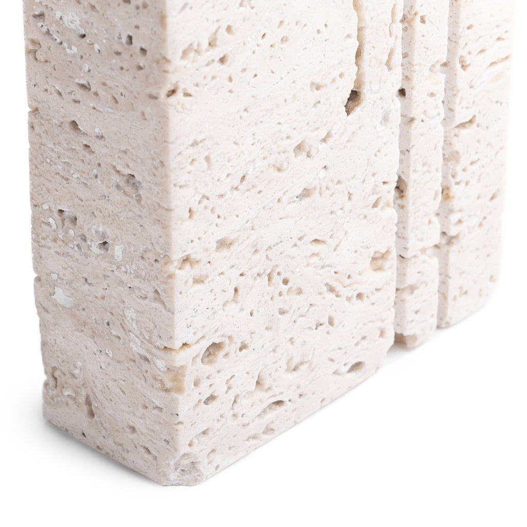 Criss Cross cordless table lamp in natural marble