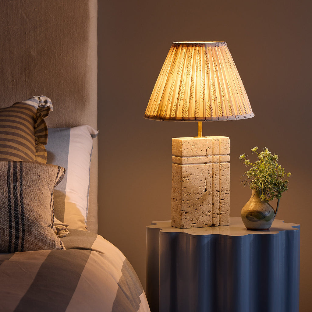 Criss Cross cordless table lamp in natural marble