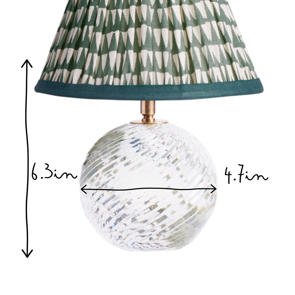 Daniella cordless table lamp in cut glass