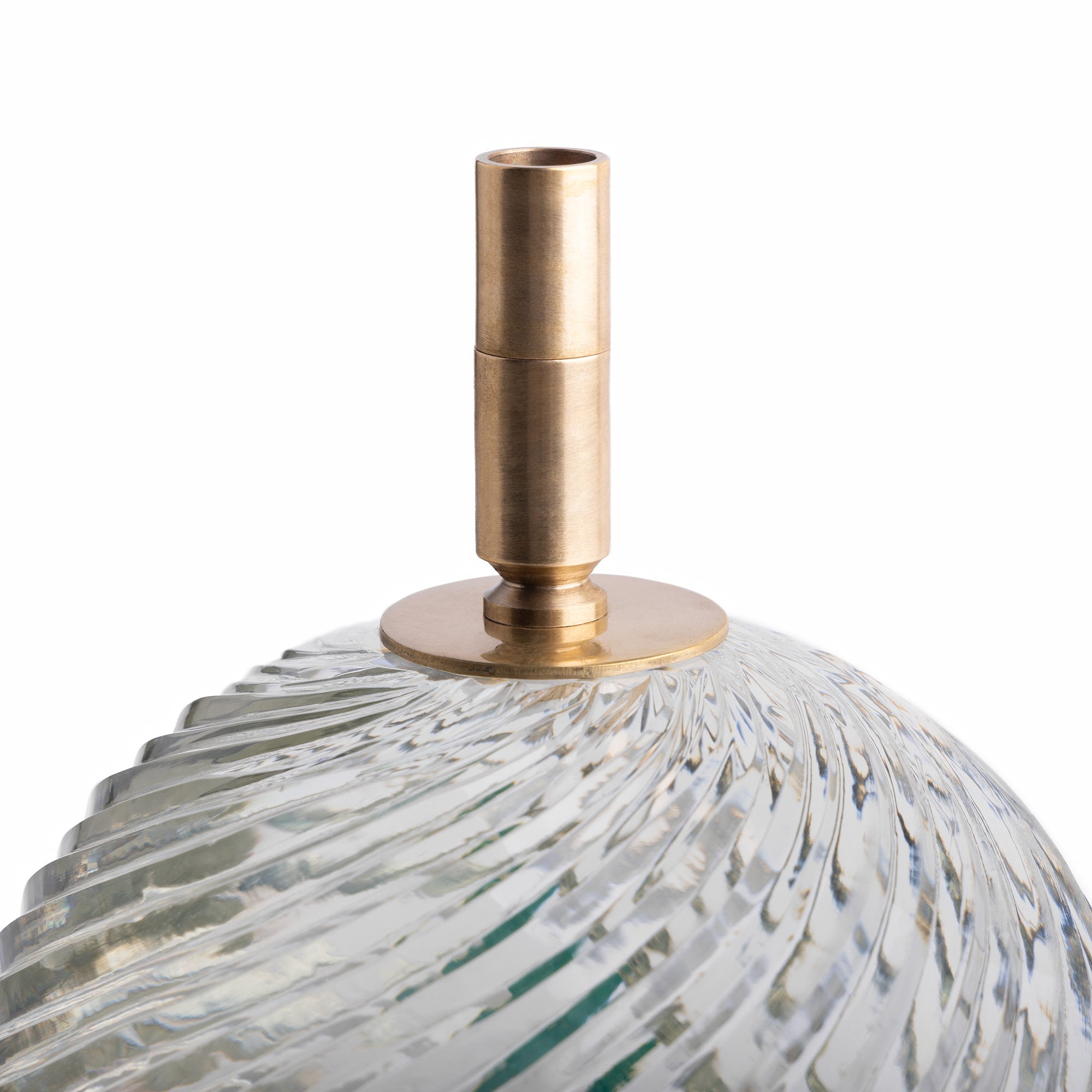 Daniella cordless table lamp in cut glass