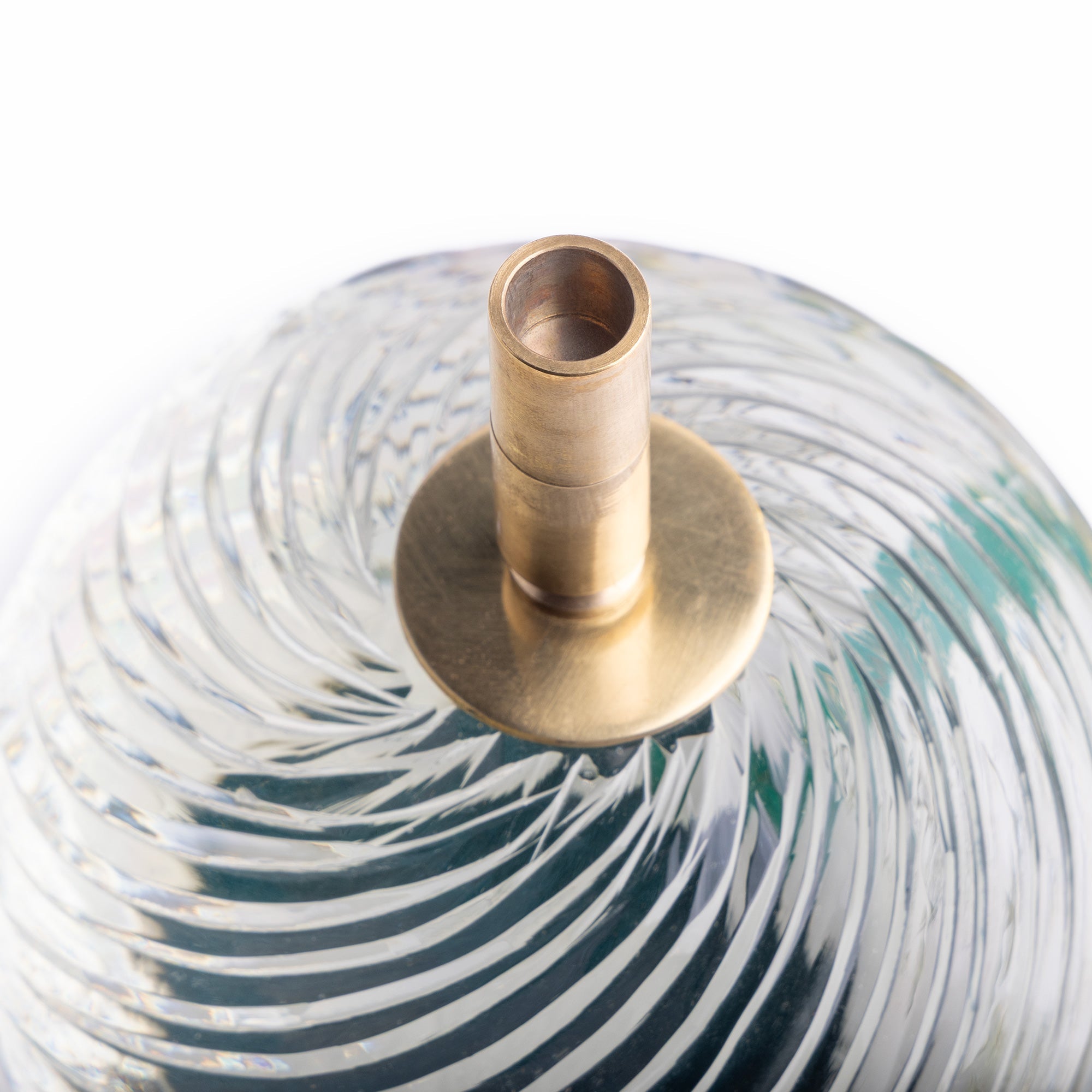 Daniella cordless table lamp in cut glass
