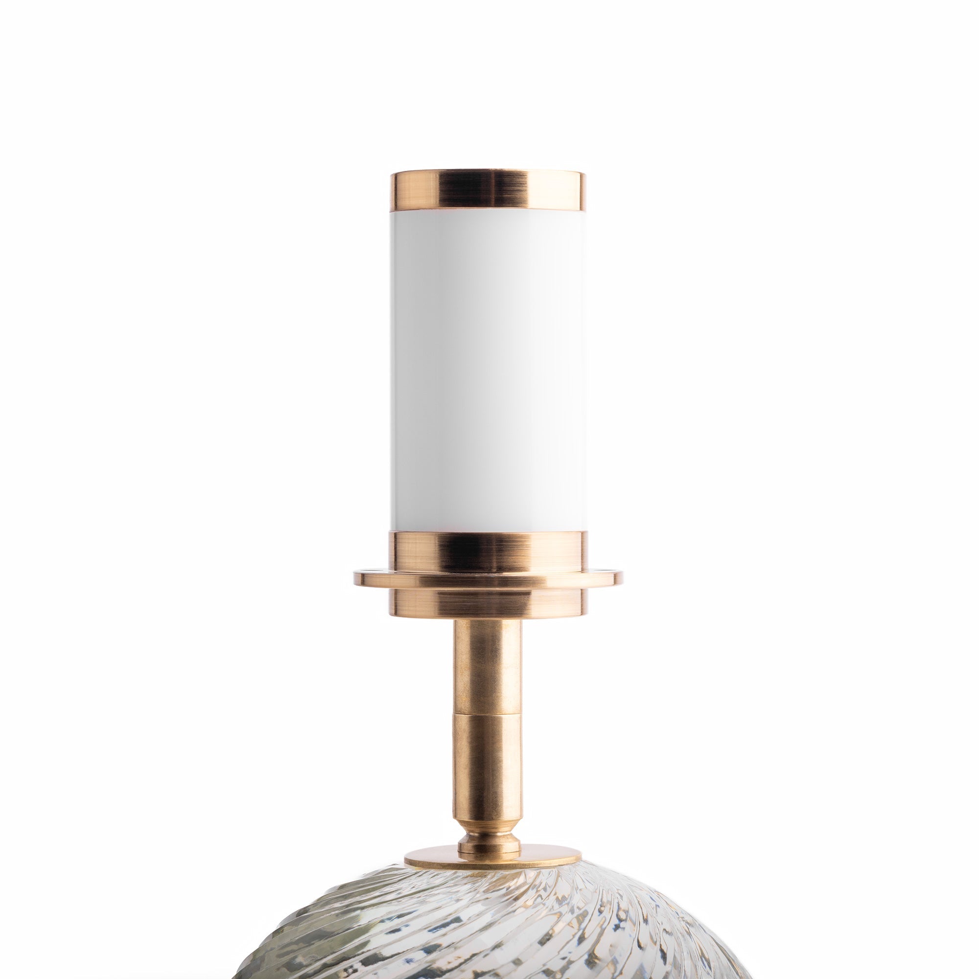 Daniella cordless table lamp in cut glass