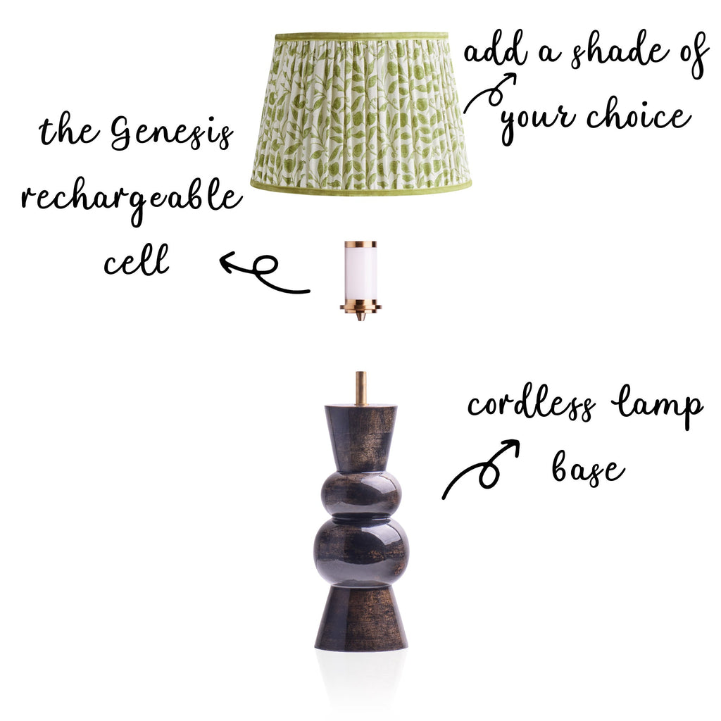 Diabolo cordless table lamp in brown gloss