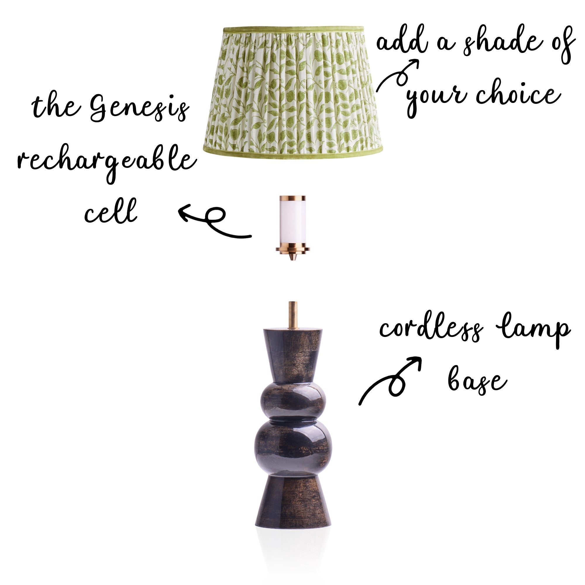 Diabolo cordless table lamp in brown gloss