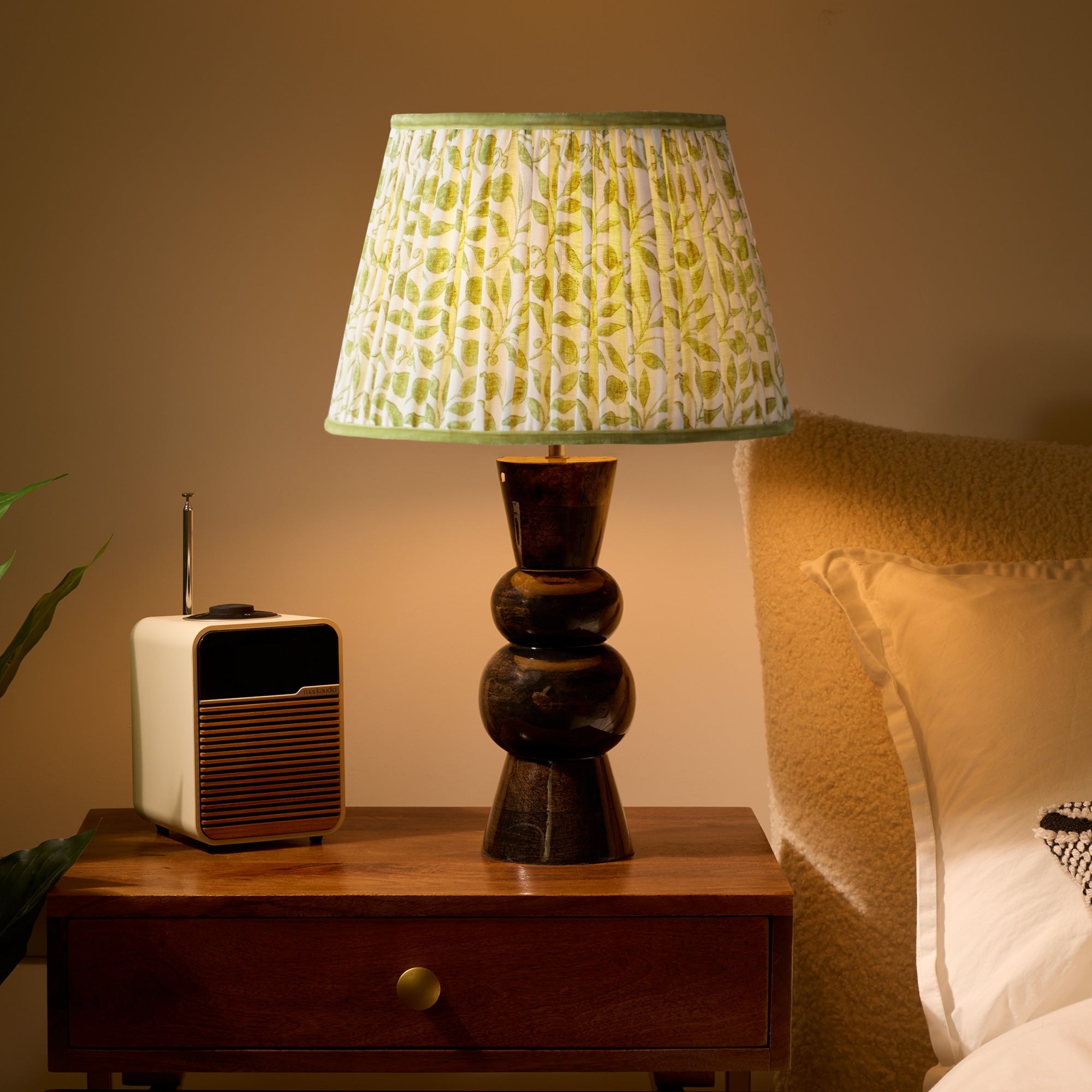 Diabolo cordless table lamp in brown gloss