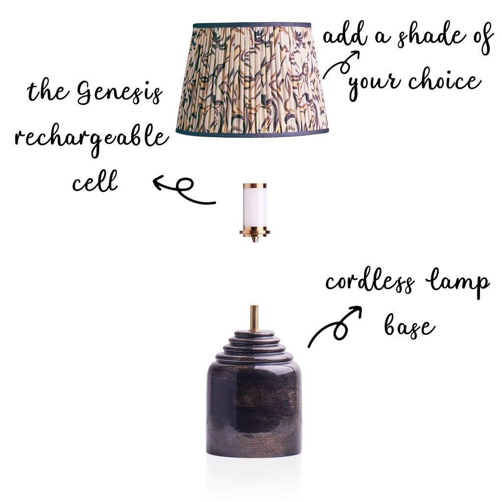 Hive cordless table lamp in brown gloss