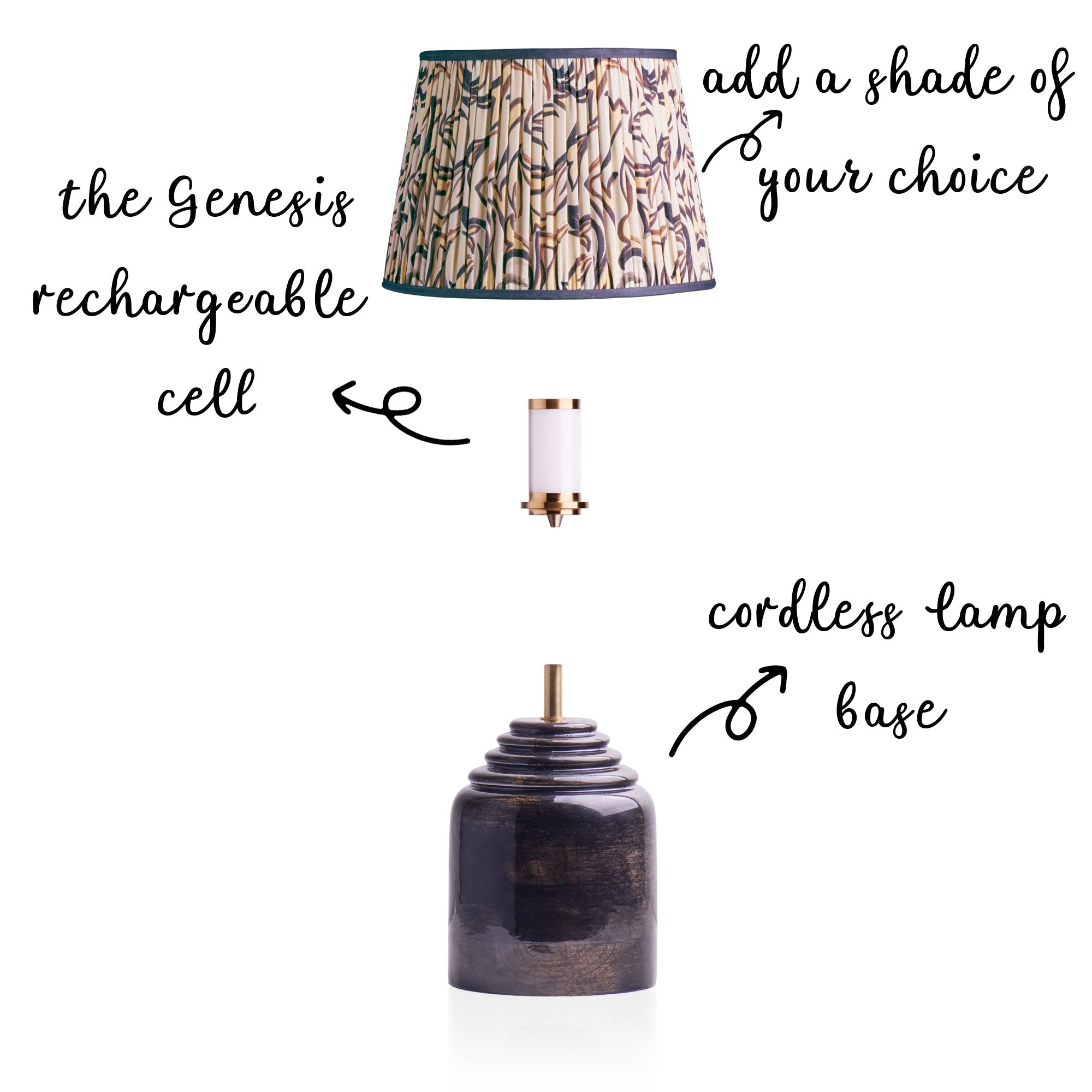 Hive cordless table lamp in brown gloss
