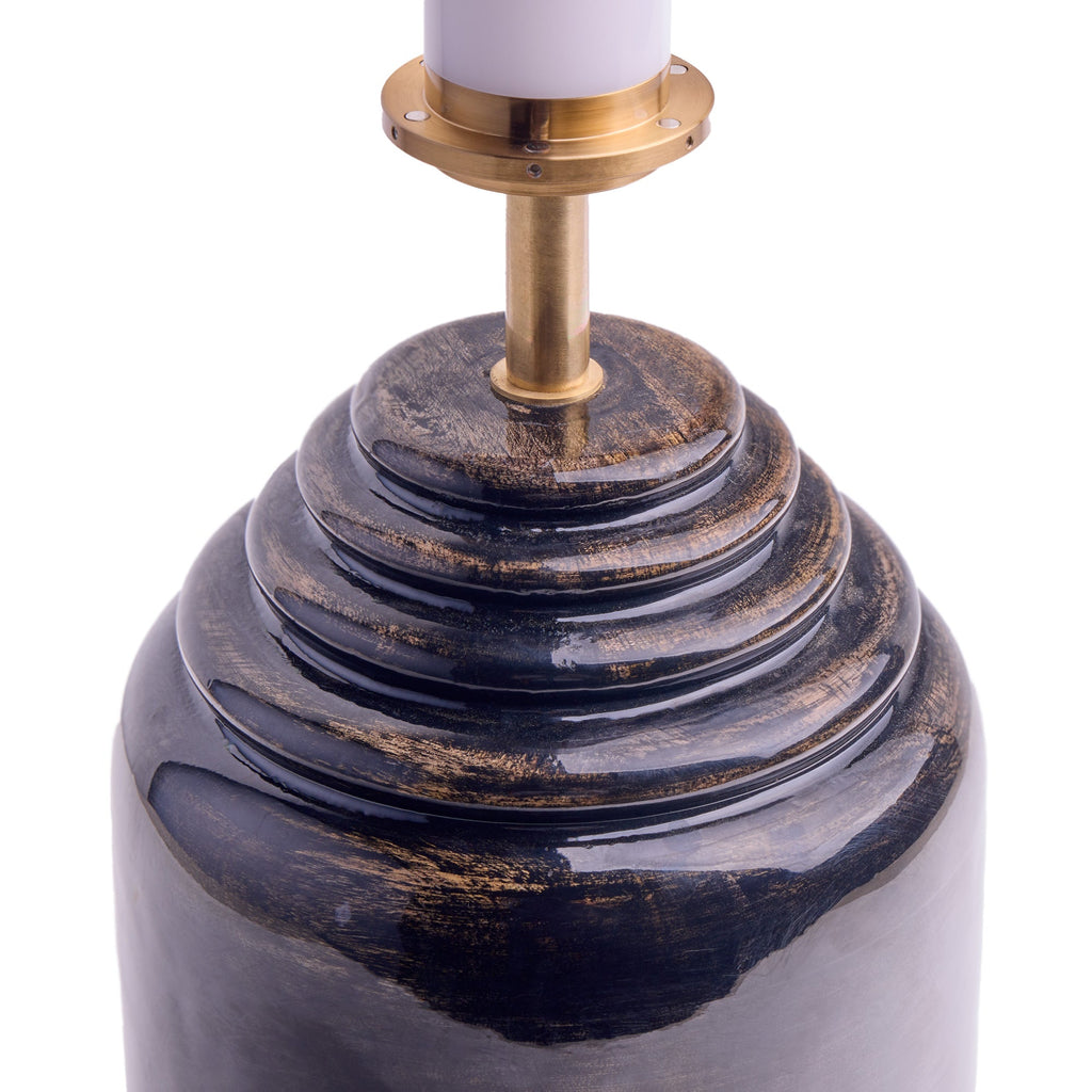 Hive cordless table lamp in brown gloss