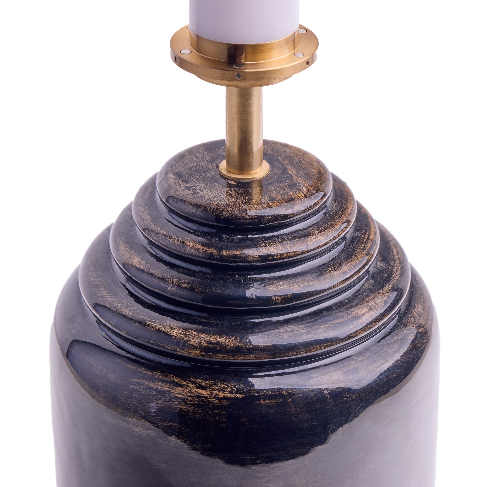 Hive cordless table lamp in brown gloss