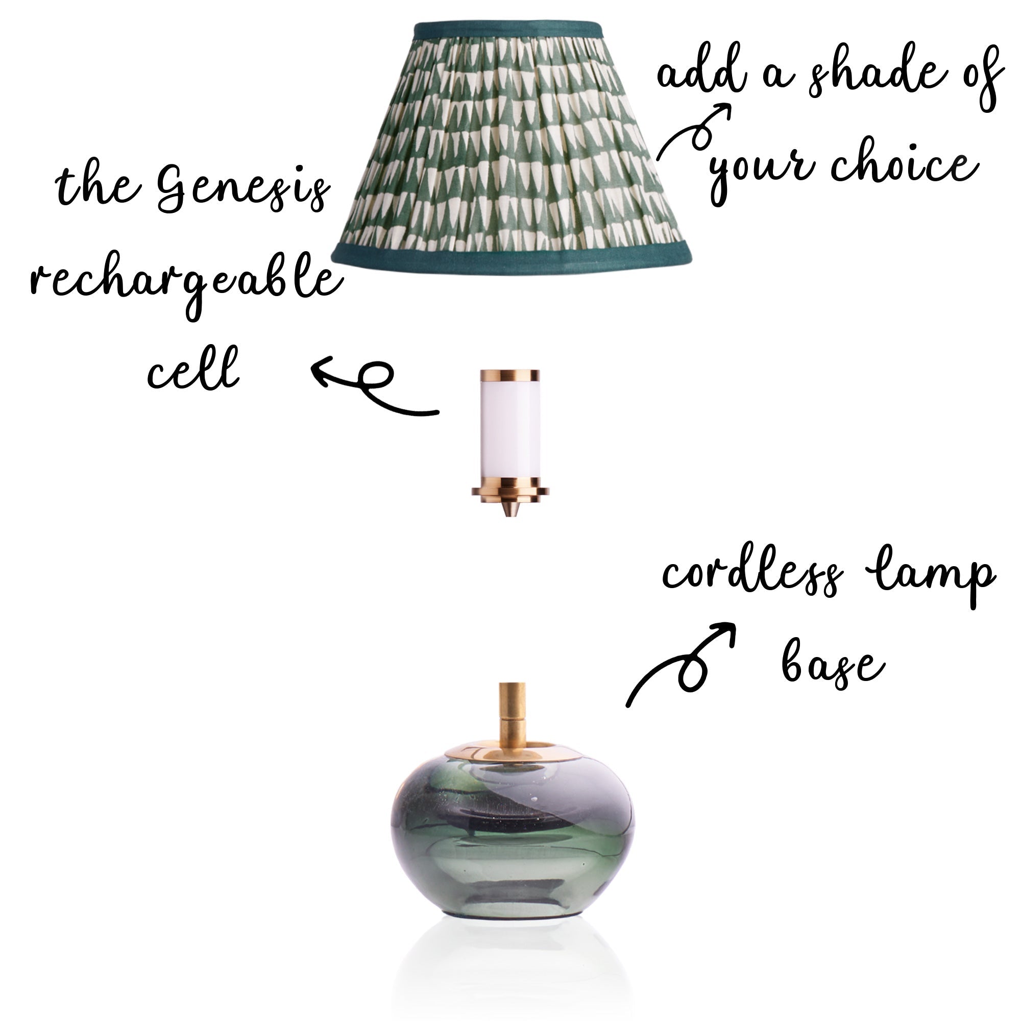 Tiddly Pomme cordless table lamp in green